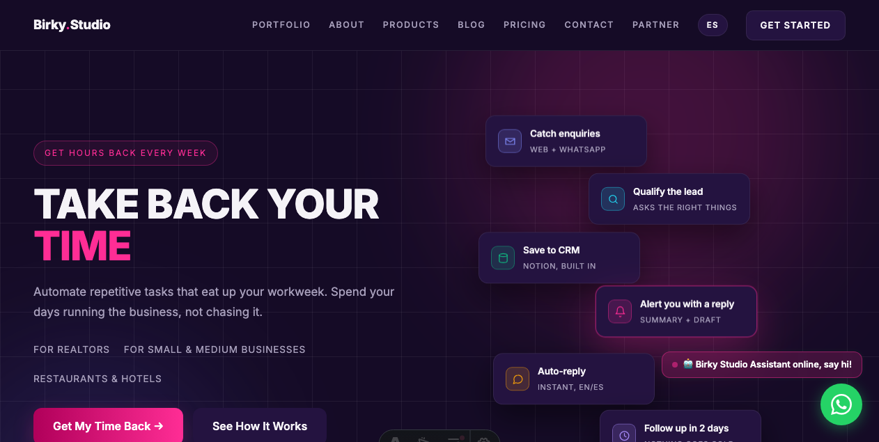 Birky Studio website preview